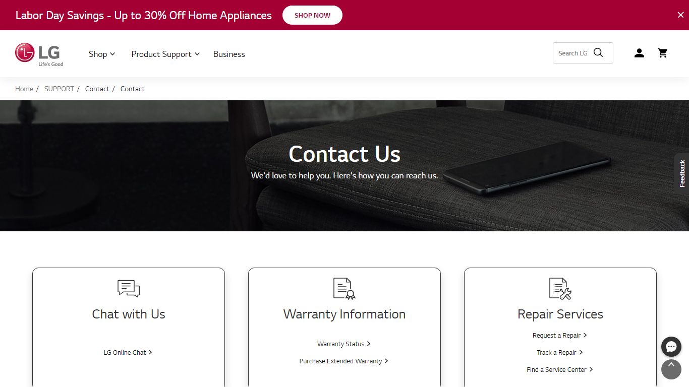 Contact Us: Customer Service | LG USA Support